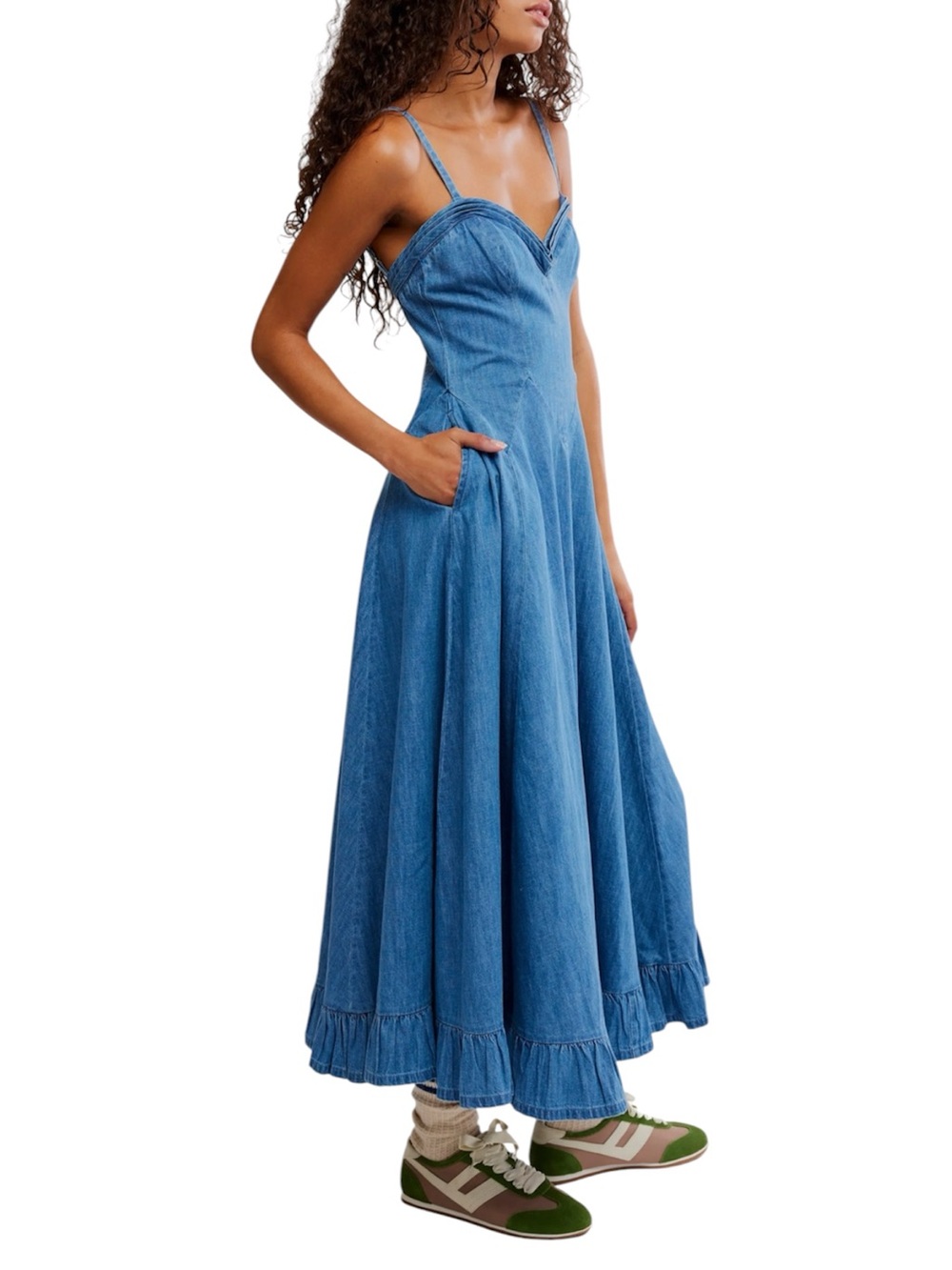 Free People Another Season Denim Midi Dress - Picture 3 of 9
